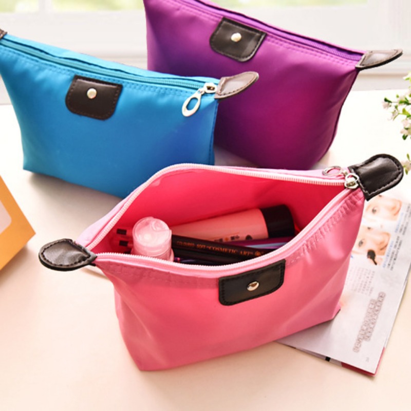 Zipper Travel Cosmetic Bag, Portable Clutch Bag, Large Capacity Storage Box