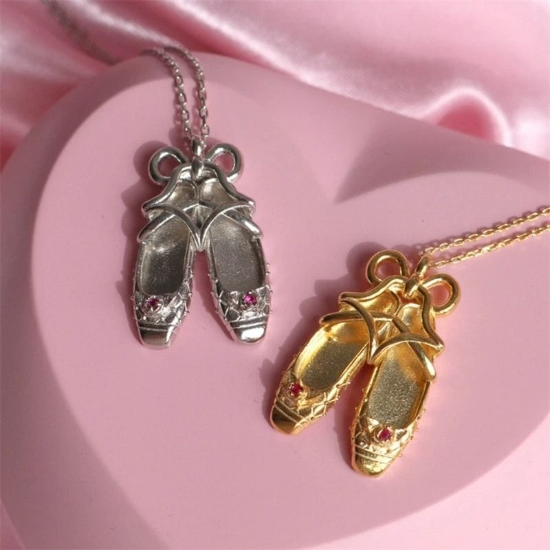 Bowknot Ballet Shoe Pendant Necklace