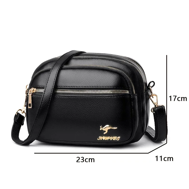 Luxury Ladies Handbag with Multi-pocket Design, High Quality Soft Leather Shoulder Messenger Bag