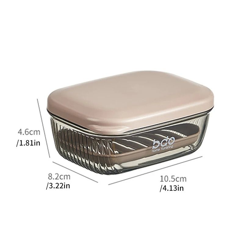 Transparent Clamshell Drain Soap Box With Cover