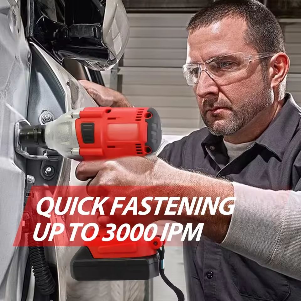 Cordless Impact Wrench 1000Nm High Torque Brushless Electric Drill with Battery and Charger