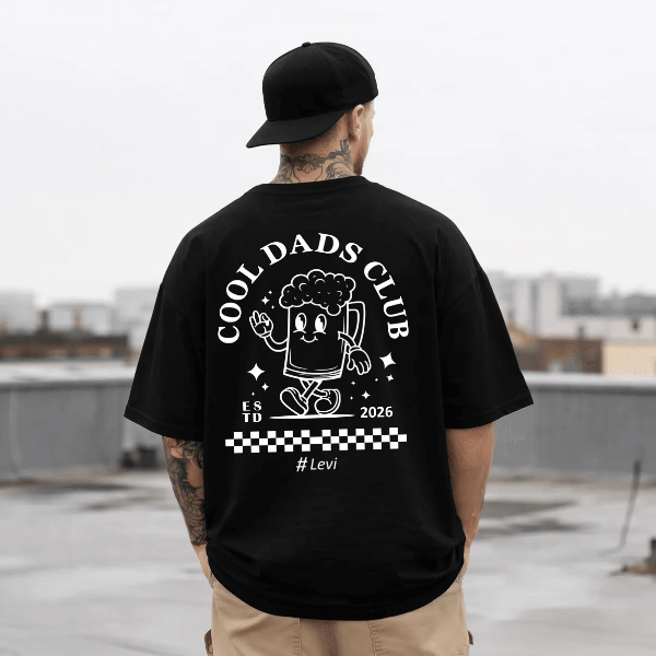 Personalized Dad Club Shirt Oversized Fathers Day Gift Custom Dad Tee