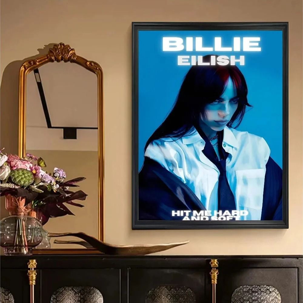 Billie Eilish Vintage Poster Retro Kraft Paper Music Wall Decor Sticker