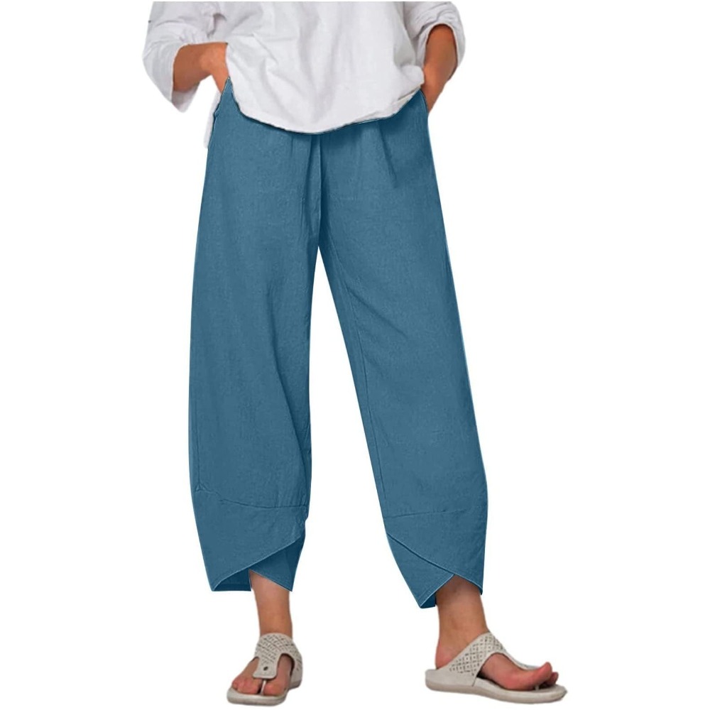 Elegant Autumn Joggers, Street Wear Women Clothes, Cotton Linen Sweatpants, Casual Women Pants