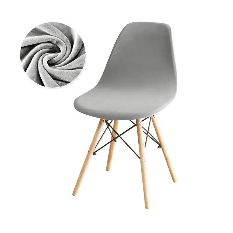 Velvet Chair Cover Stretch Dining Chair Cover Elastic Armless Seat Cover