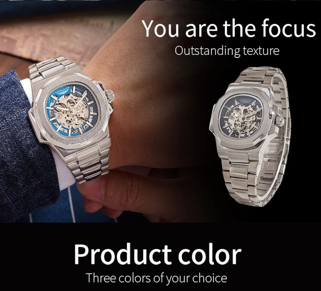 LONGLUX Men Automatic Mechanical Watch