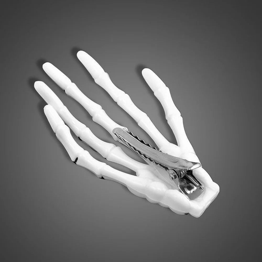 Skull Hand Bone Hairpin Set – 2-Piece Ghost Skeleton Gripper Hair Clips