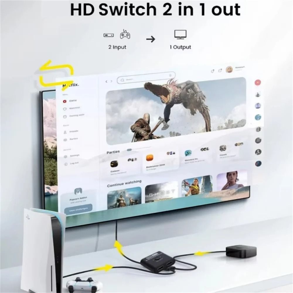 4K 60Hz High-Fidelity Bi-Directional HDMI Switch and Video Splitter Hub