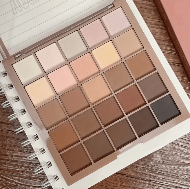 25 Color Neutral Brown Eyeshadow Palette Earth Tone Makeup