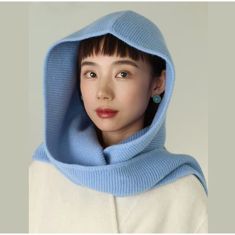 Winter Wool Big Sophie Scarf Oversize Hood Balaclava Bomber Hat Women Windproof Ear Protection Warm Fashion Beanies