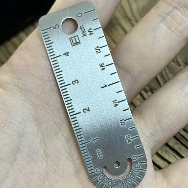 Titanium Keychain Ruler Compact EDC Measuring Tool for Outdoor and Everyday Use