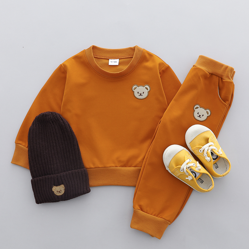 Little Bear Head Children's Set Spring Autumn Long Sleeve Pants