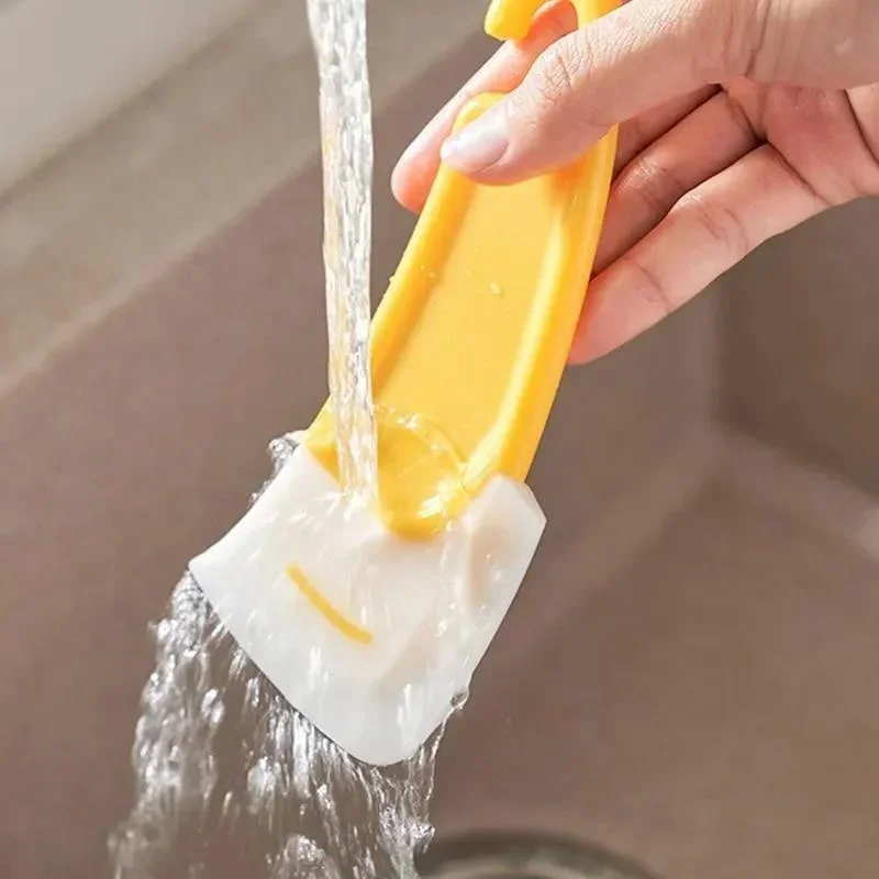 Silicone Kitchen Scraper Cleaning Spatula – Soft Blade Food Residue Stains Remover for Pots, Pans, Dishes & Baking