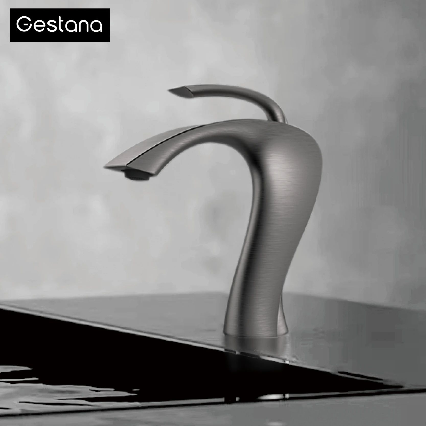 Luxury Gun Grey Bathroom Vanity Faucet