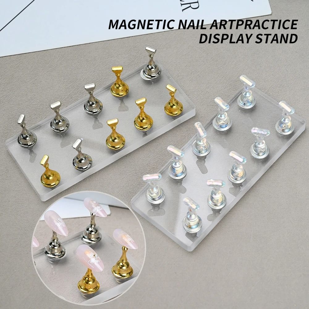 Magnetic Nail Display Board with Acrylic Holder Nail Art Practice Stand Set for Polish Samples