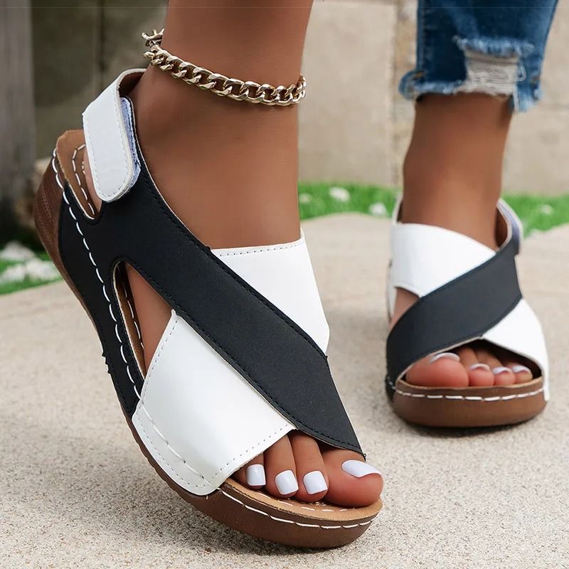 Womens Wedge Sandals Peep Toe Summer Shoes Lightweight Soft Heel Sandals