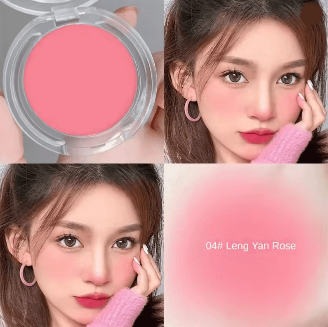 Natural Matte Waterproof Powder Blush for Cheeks and Face Contouring
