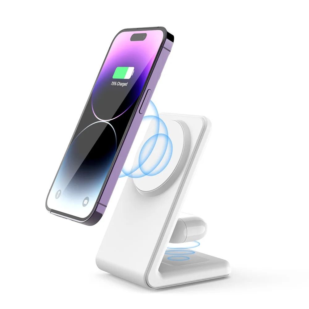 Magnetic Fast Wireless Charger – 15W Rapid Desktop Dock Stand