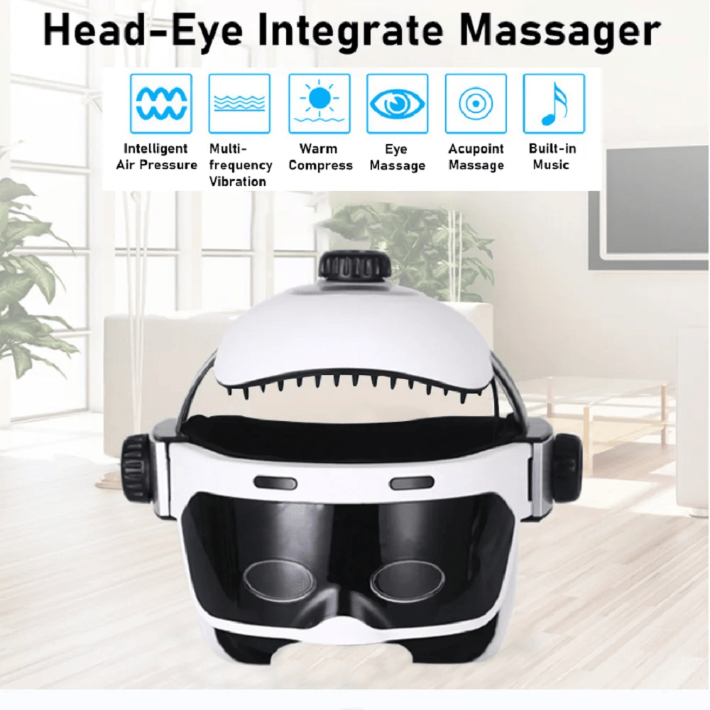 Wireless Head and Eye Massager Helmet with Heat and Air Pressure