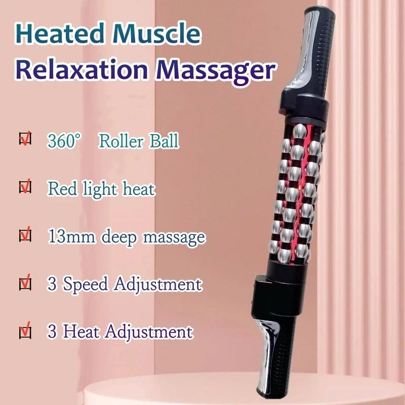 Rotating Roll Massager with Red Light Heat, Lymphatic Drainage Massage Device for Full Body Slimming & Anti Cellulite