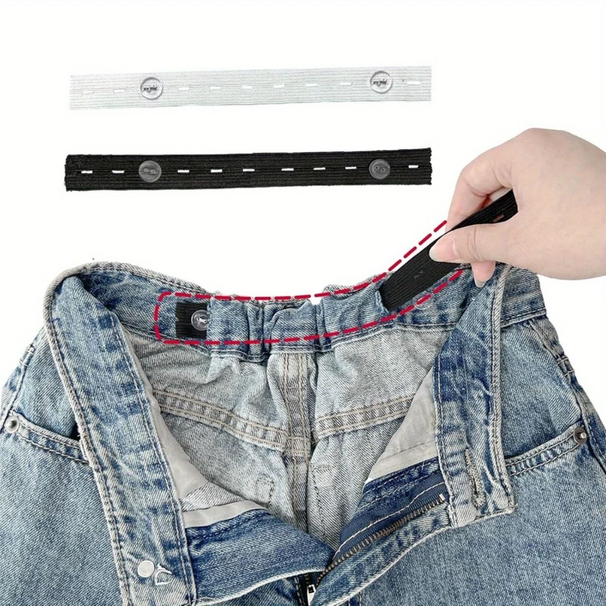 2 Pieces Invisible Belt Tightener Set - Seamless Trouser Buckle Adjuster & Sewing Tool