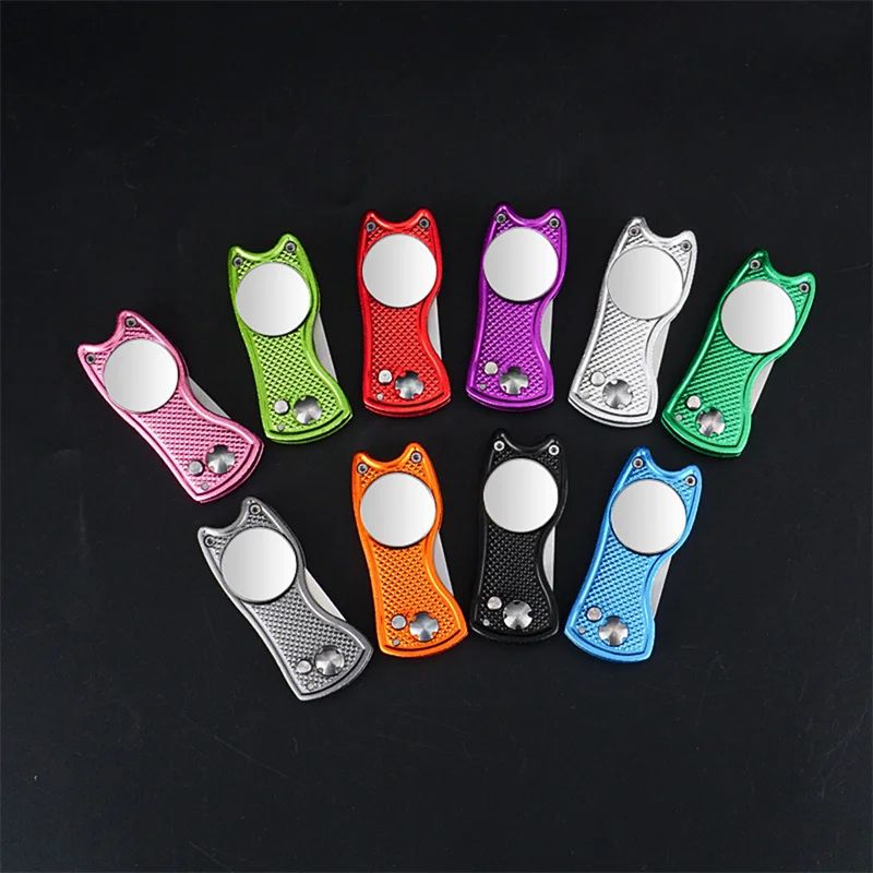 Foldable Golf Divot Repair Tool with Groove Cleaner