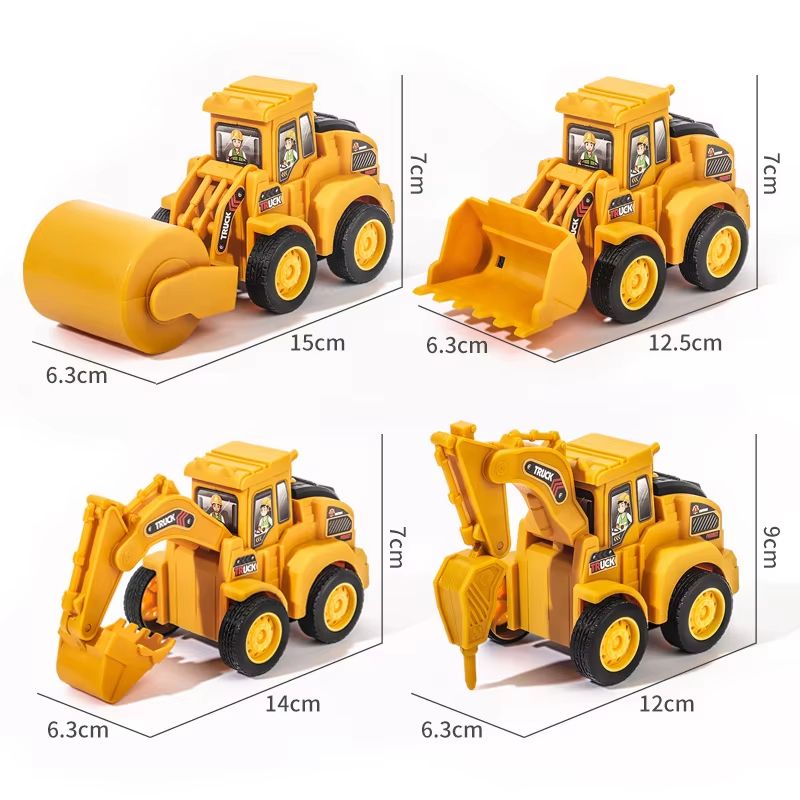 Press-And-Go Construction Vehicle Toy – Excavator And Bulldozer Sliding Car For Kids