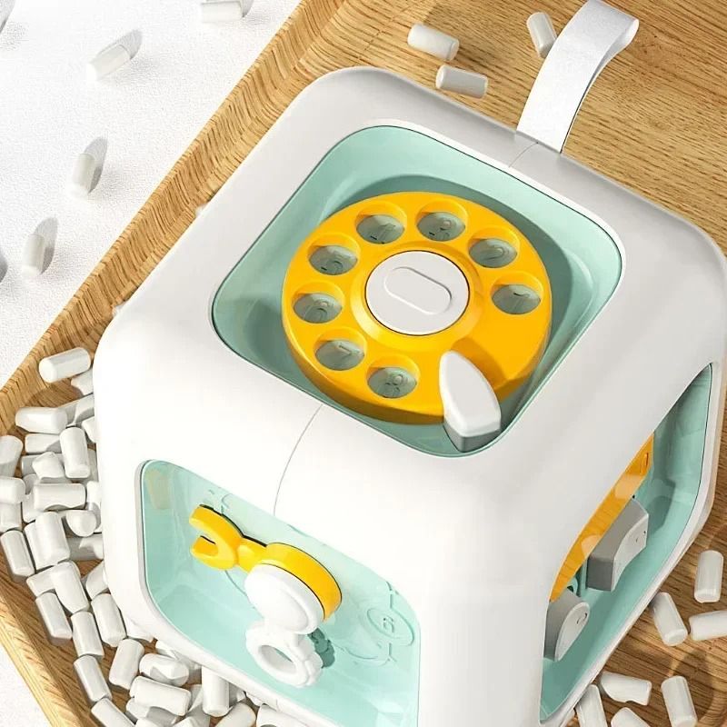 6 in 1 Montessori Educational Sensory Busy Cube – Early Education Activity Toy