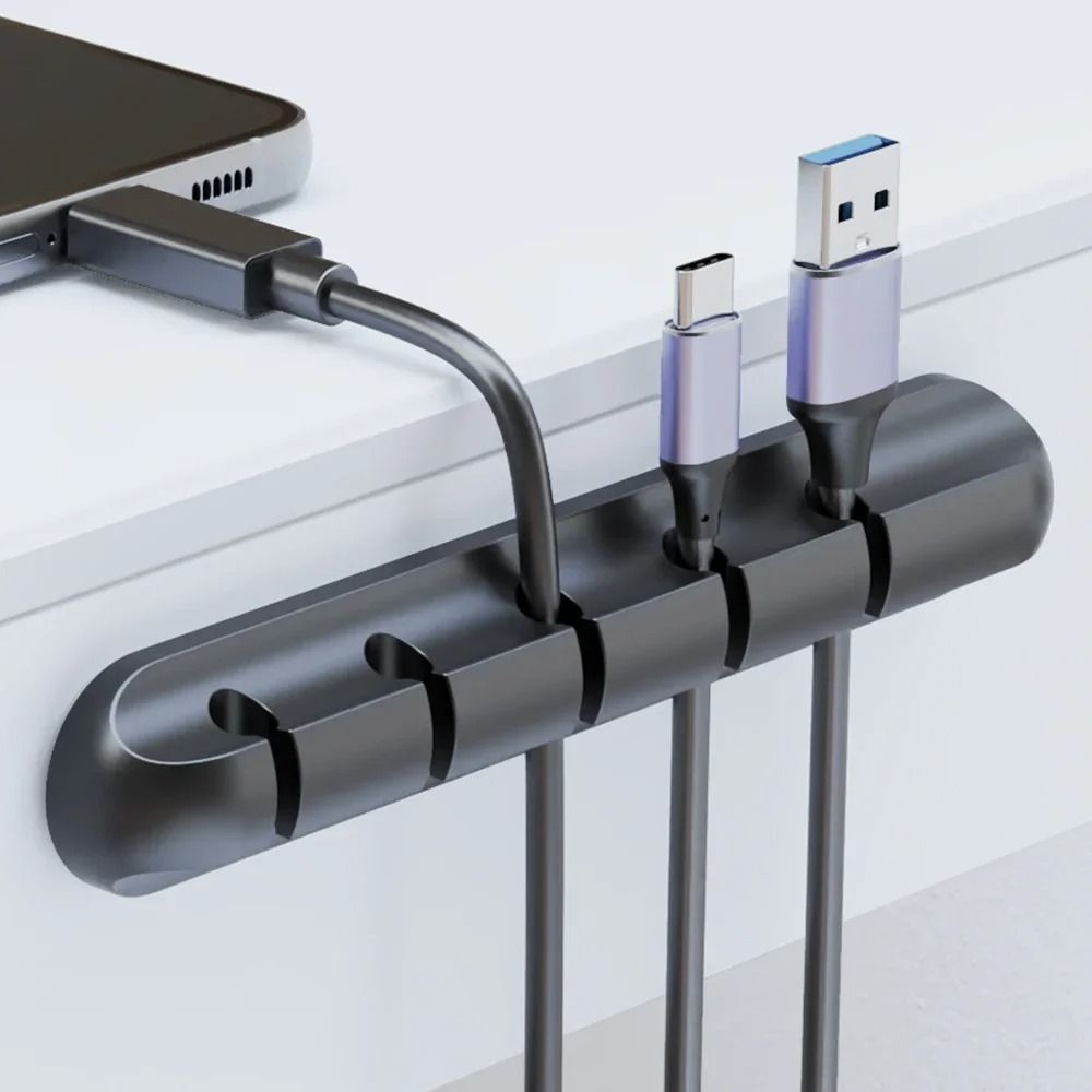 Adhesive Cable Holder Clips – Multi-Slot Cord Management & Wire Organizer for Desktop & Nightstand