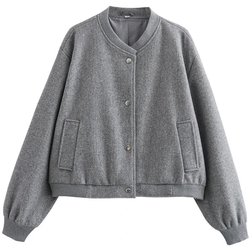 Soft Tweed Crop Bomber Jacket