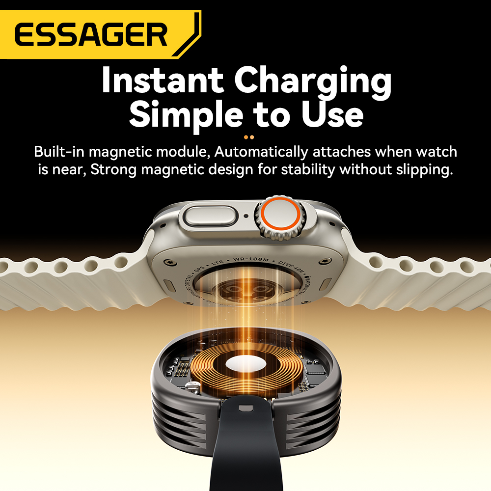 Magnetic Wireless Charger for Apple Watch Fast Charging USB Type C for iWatch Ultra All Apple Watches