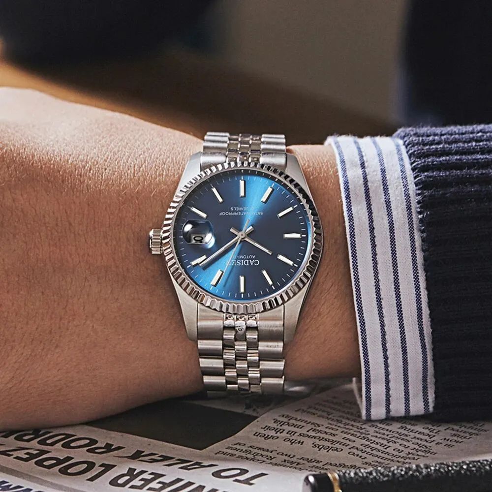 CADISEN Automatic Mechanical Watch for Men Stainless Steel Luxury Waterproof Business Wristwatch