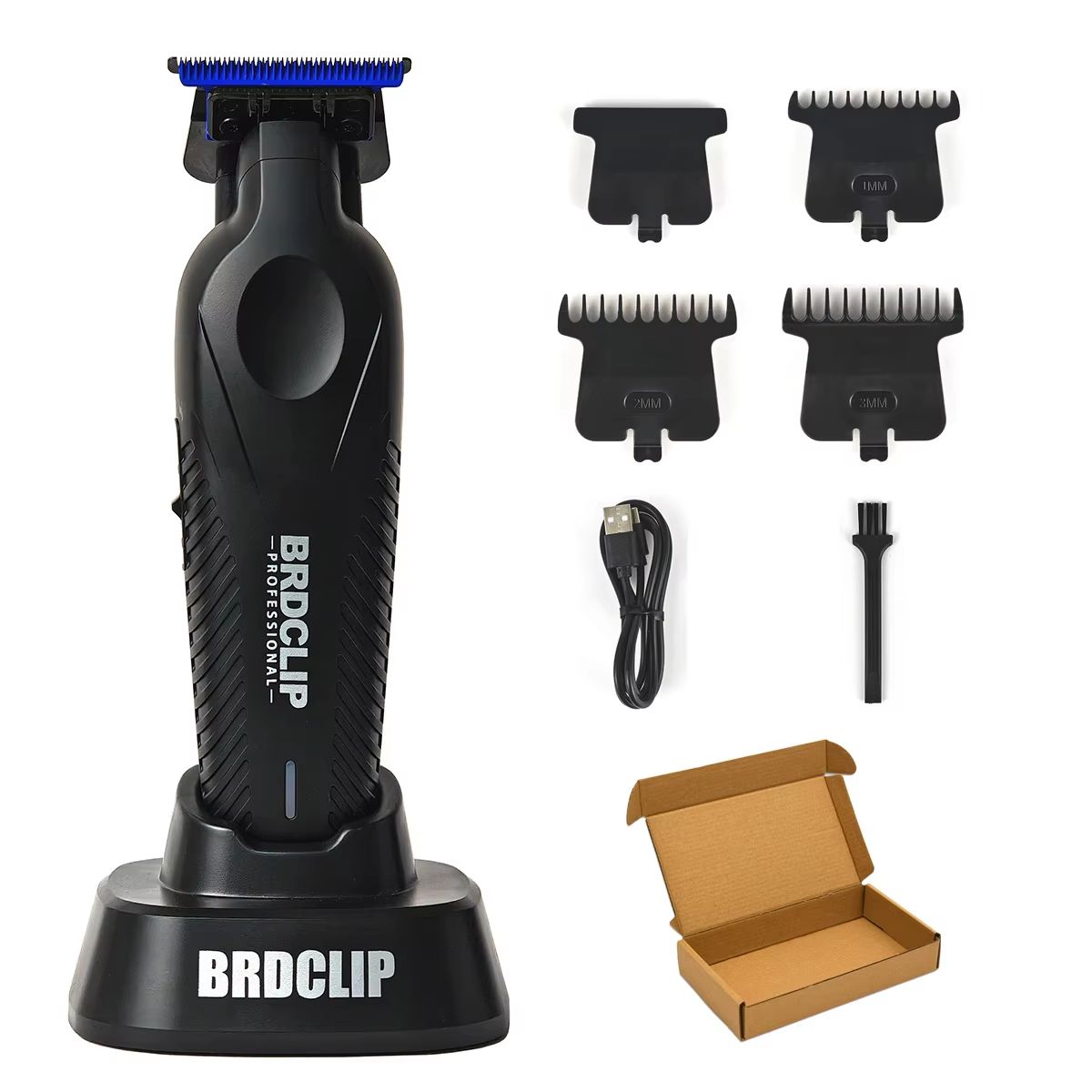 BRDCLIP BRD9615 Professional Mens Hair Trimmer 9000RPM High Speed Electric Clipper with DLC Blue Blade