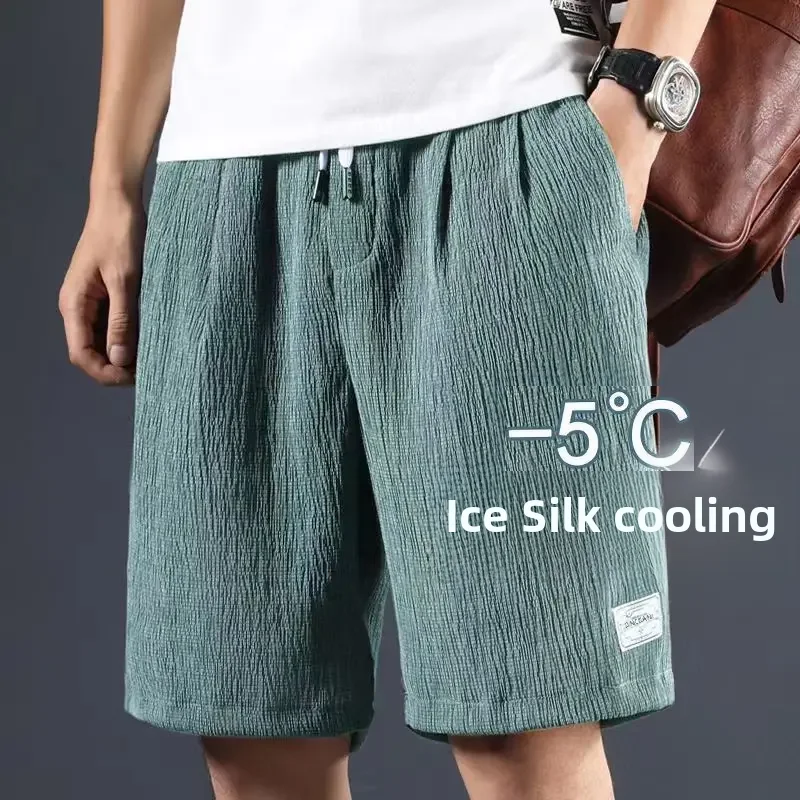 Men's Ice Silk Casual Shorts, Loose Fit Summer Style Big Pants, Versatile Comfortable Outerwear Everyday for Men