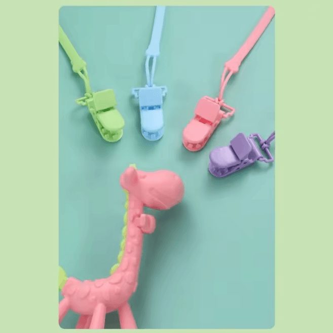 SilicoSecure Baby Pacifier Clip Silicone Teether Chain Holder