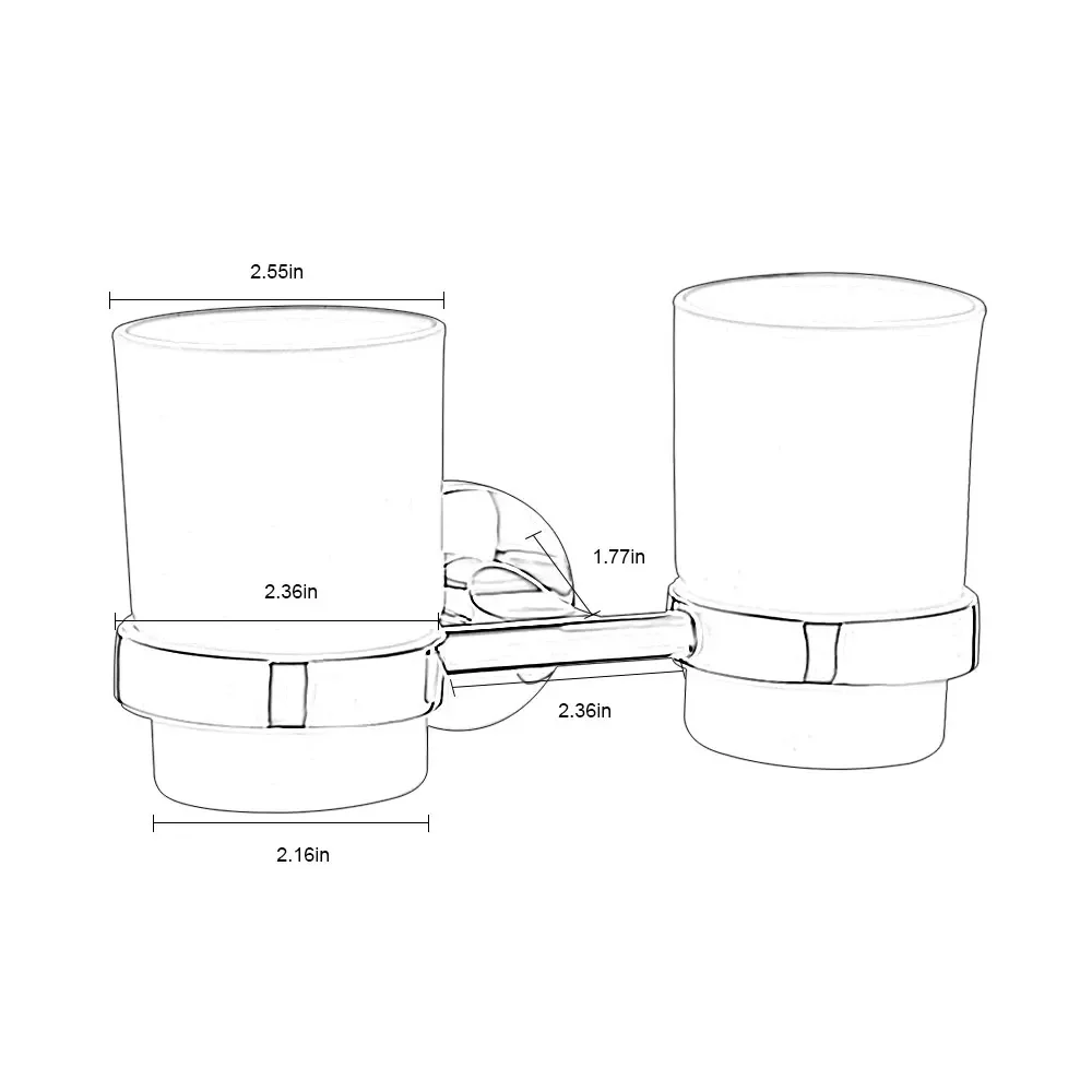 Double Tumbler Cup Holder, Tooth Brushing Cup Bathroom Supplies, Toothbrush Holder Wall Mount, Strong Anti Fall Bath