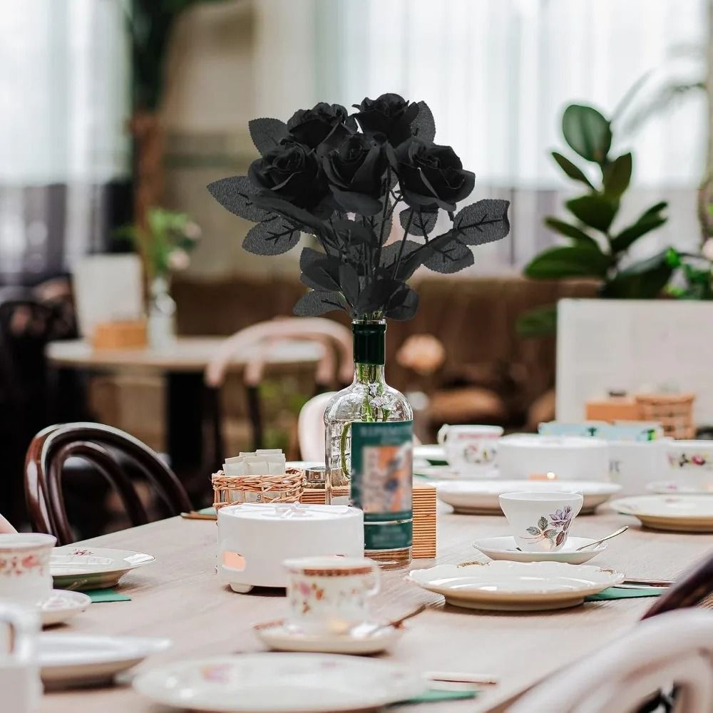 48 cm Rose Black Silk Bouquet Peony Artificial Flower