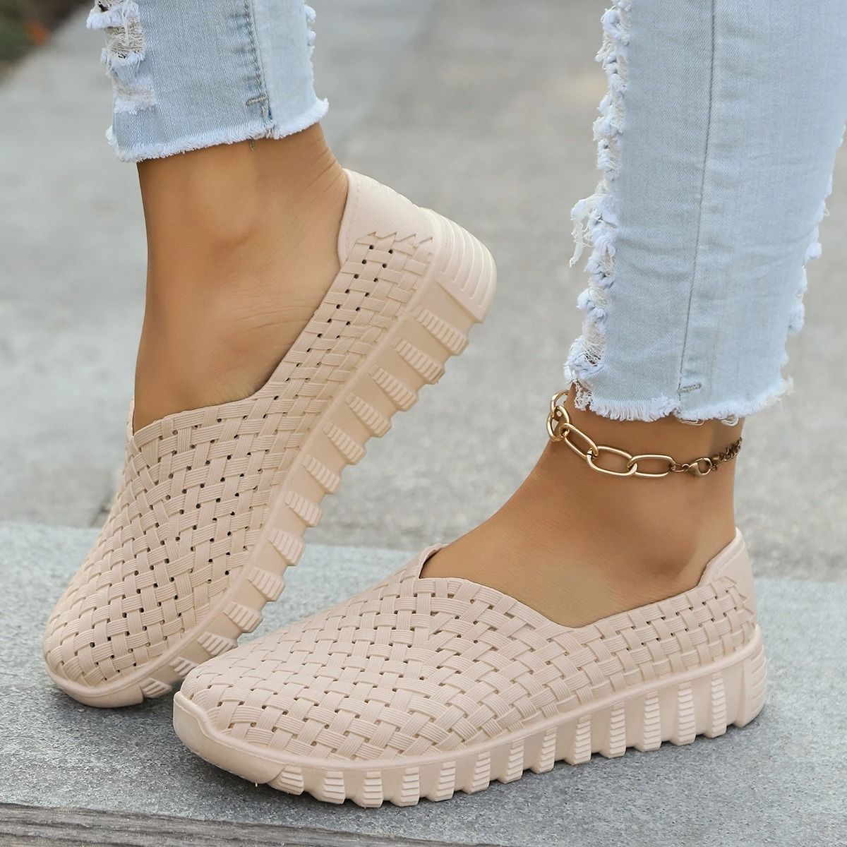 Womens Lightweight Woven Canvas Flats