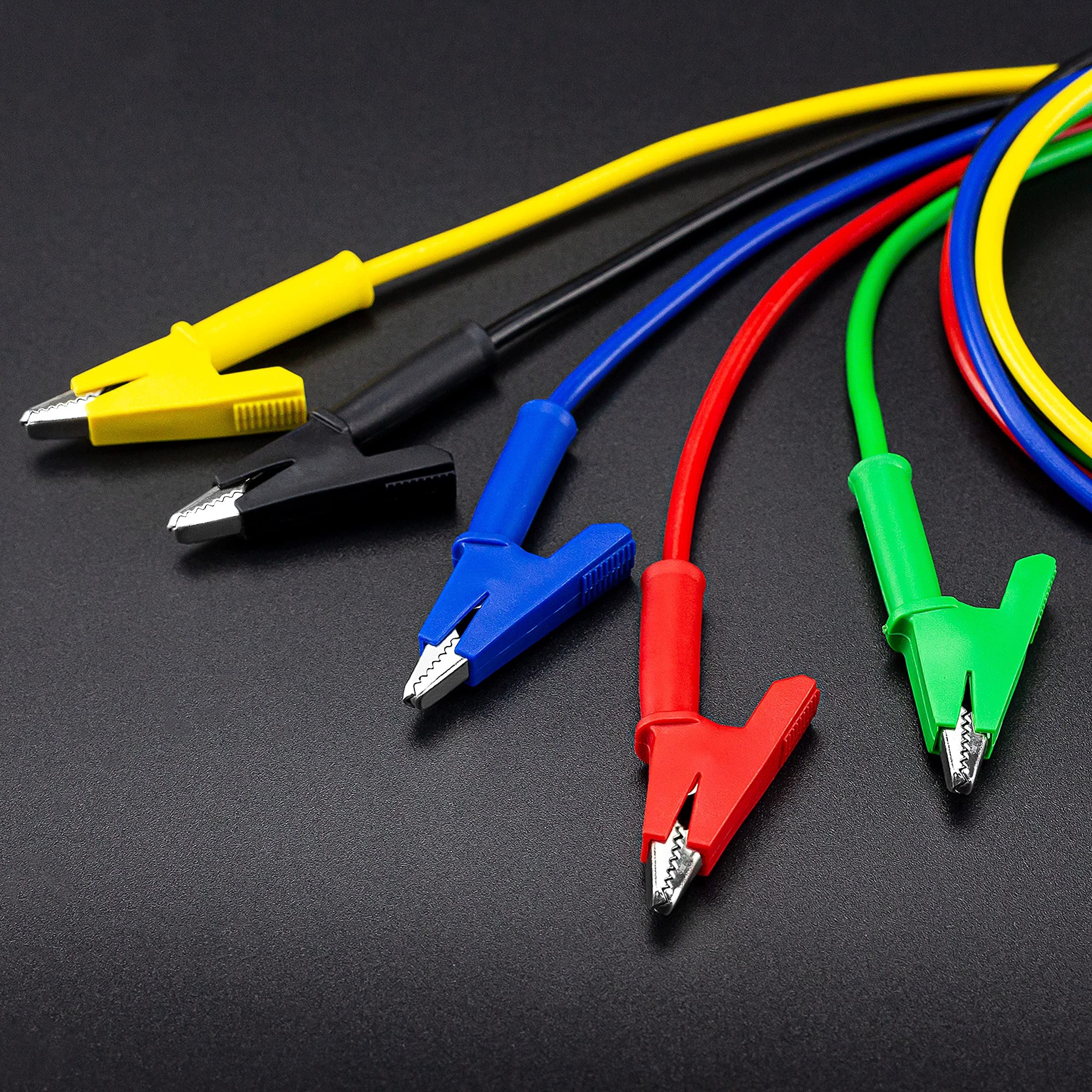 Alligator Clips Electrical Test Leads Set, Durable Jumper Wires & Cables for Secure Connections (30V 15A)