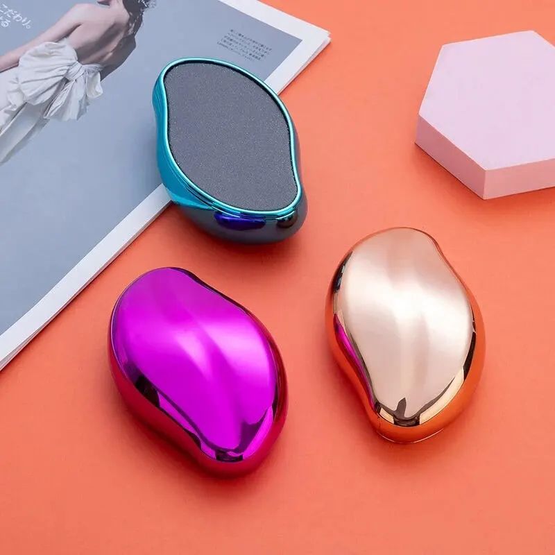 Portable Glass Foot File Callus Remover, Hand & Feet Exfoliating Sanding Stone Pedicure Tool for Smooth Crack-Free Heels