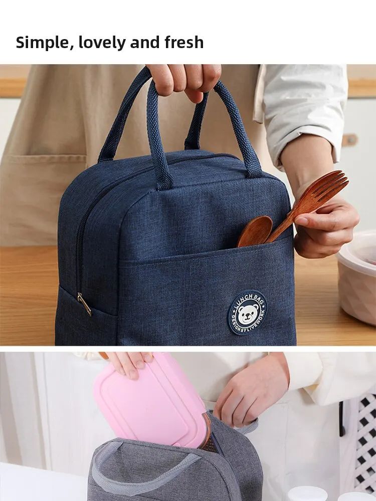 Insulated Canvas Lunch Tote Bag
