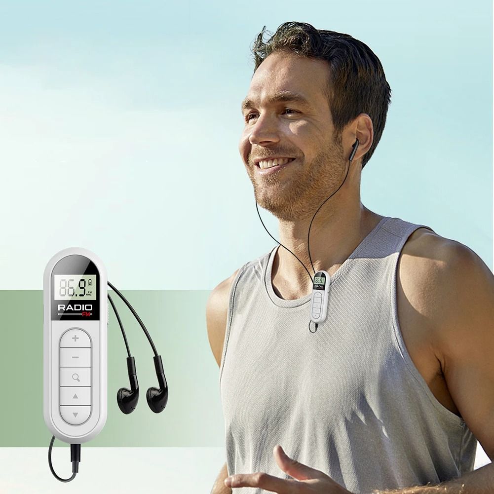 Mini Pocket Clip FM Radio with LCD Display and Backlight