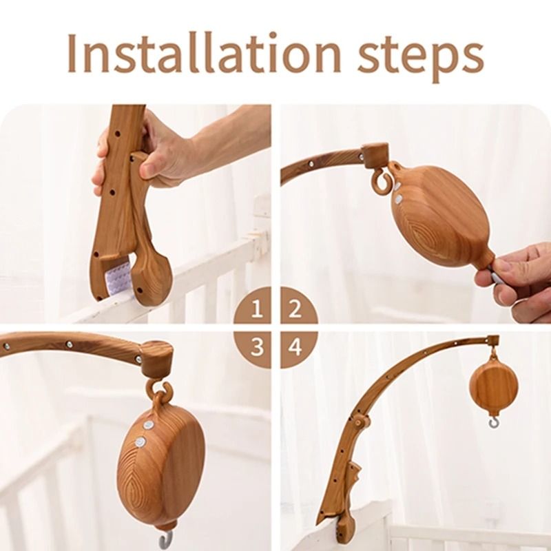 Wood Grain Aesthetic Pediatric Bed Bell Support
