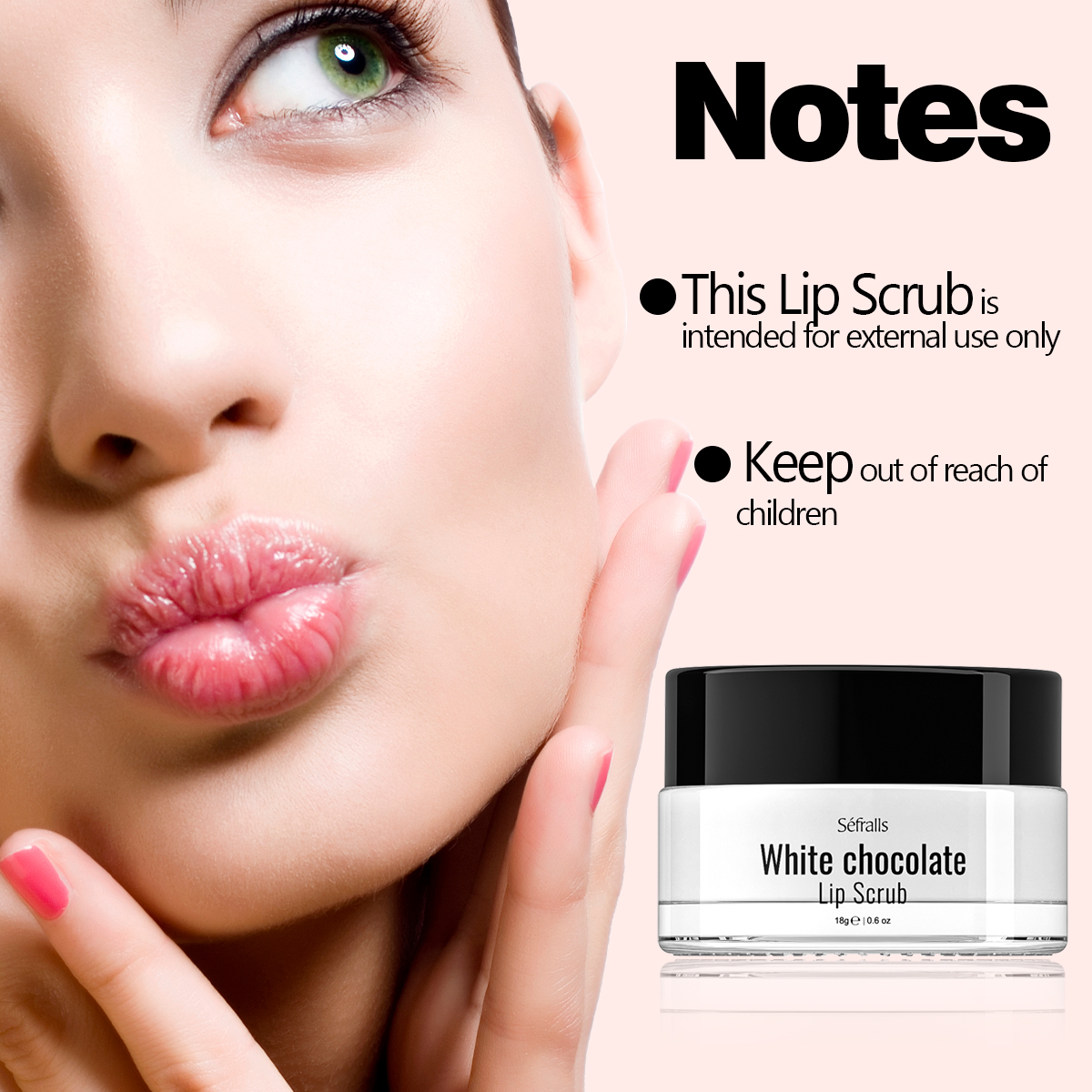 White Chocolate Lip Scrub Lipstick Care, Exfoliate and Replenish, Fade Lip Lines, 18g Lip Exfoliator Treatment