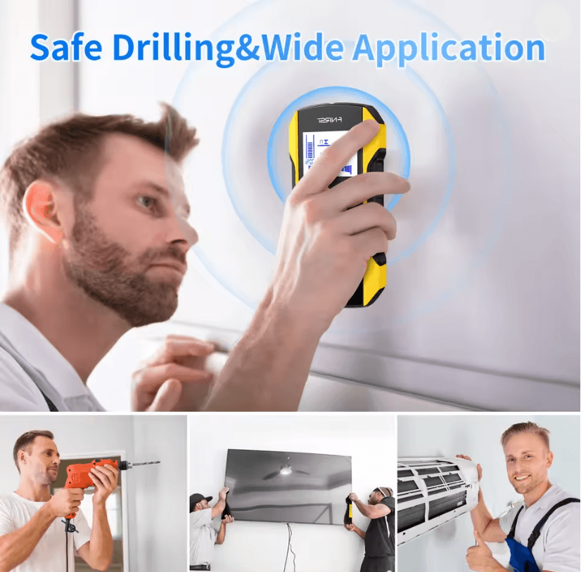 FNIRSI Wall Scanner with Positioning Hole – Live Wire, Metal, and Stud Detector for Accurate Wall Scanning