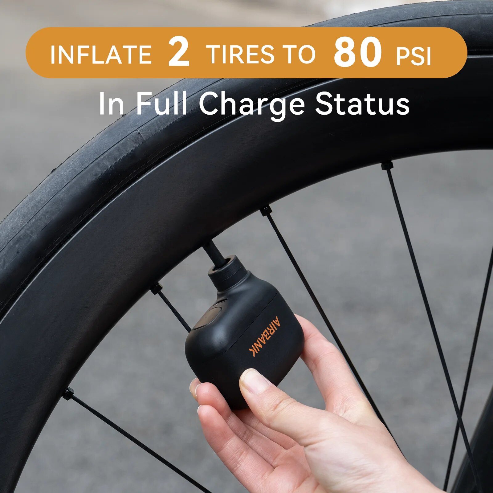 Rechargeable Mini Bicycle Pump, Type C Air Inflator, Portable Bike Accessories for Schrader and Presta Tires