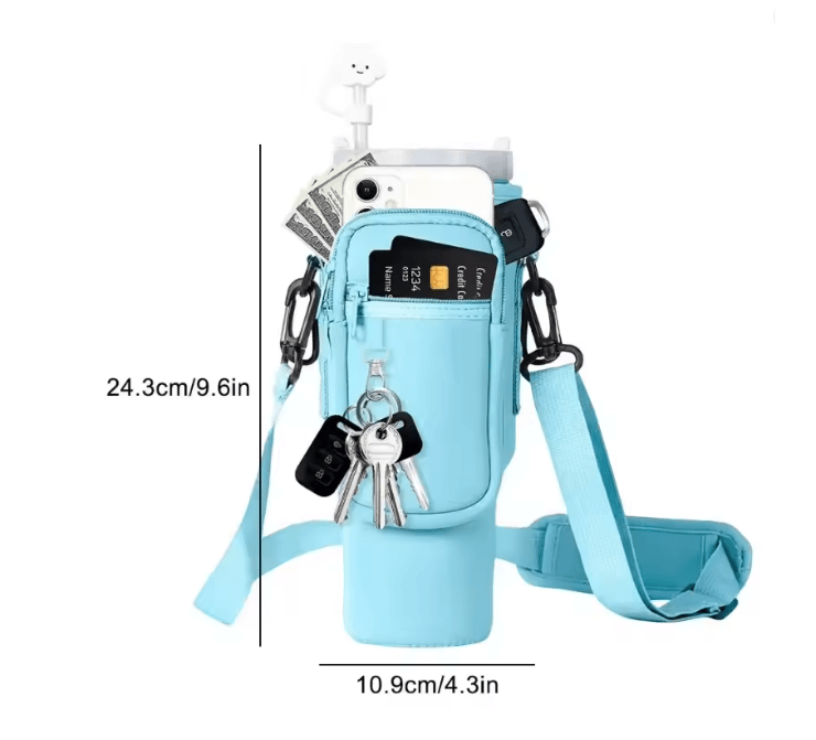 Neoprene Water Bottle Carrier Bag with Shoulder Strap
