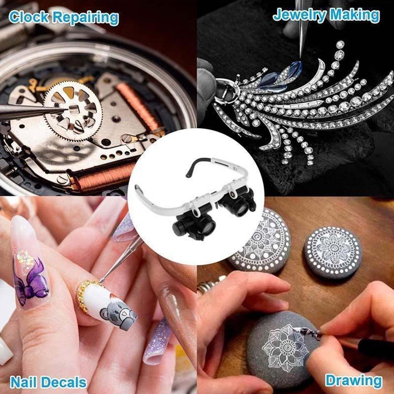 2X LED Watch Jeweler Repair Magnifier with Adjustable Headband, 8X, 15X, 23X Magnification