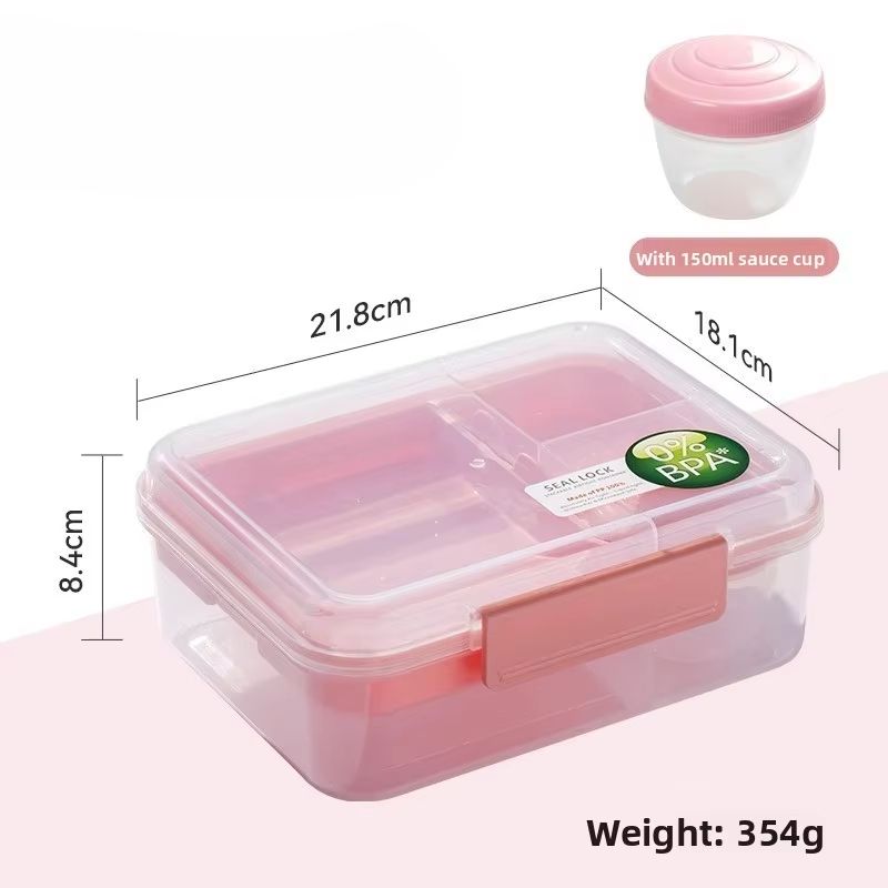 54.10 fl oz Double Yogurt Compartment Bento Lunch Box Leakproof Microwave Food Container