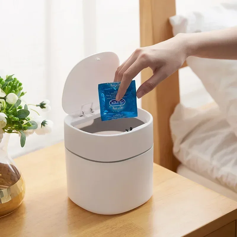 Mini Small Waste Bins Home Table Desktop Garbage Basket Plastic Trash Can Office Supplies Dustbins Barrel Box Sundries